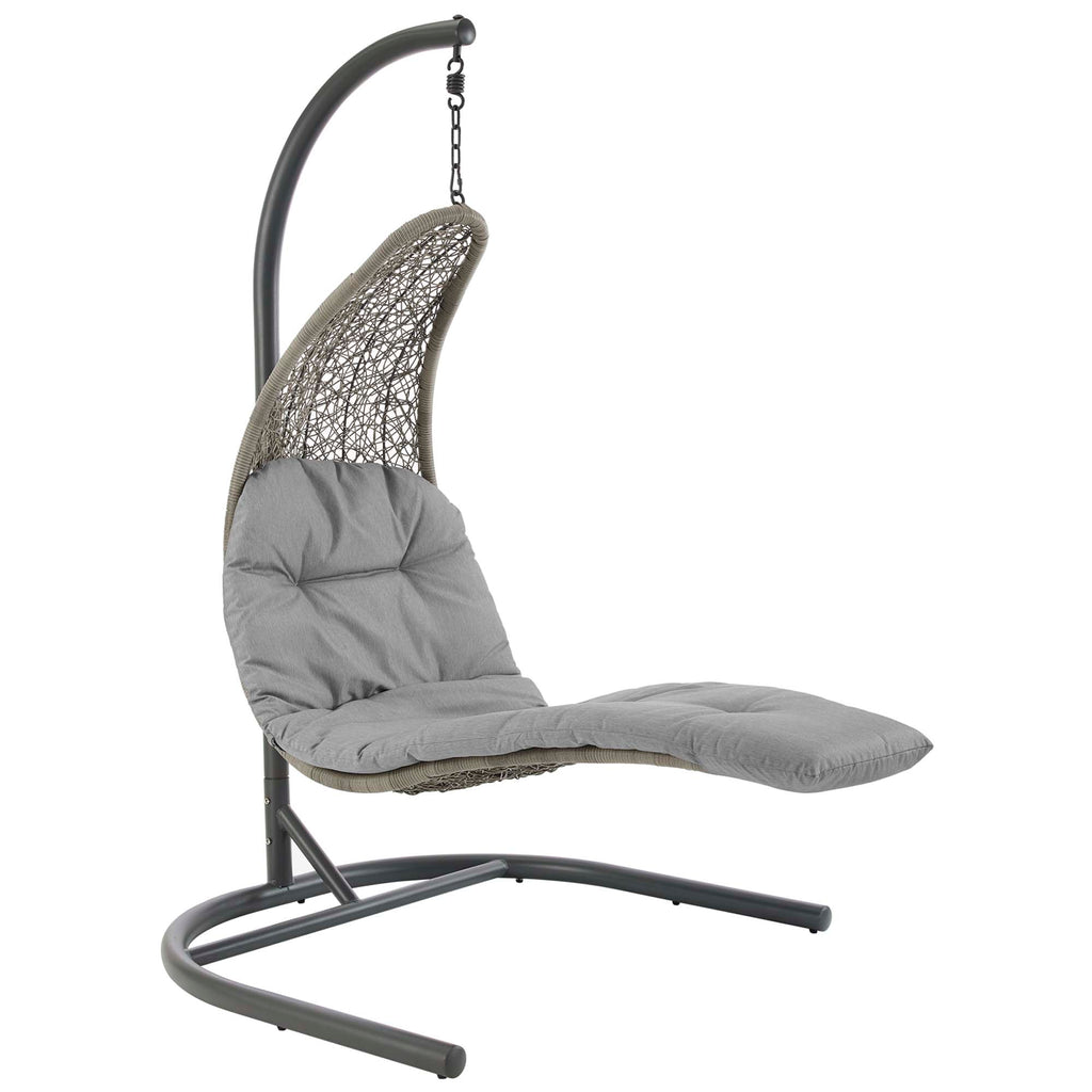 Landscape Hanging Chaise Lounge Outdoor Patio Swing Chair - Light Gray Gray (EEI-2952-LGR-GRY)