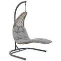 Landscape Hanging Chaise Lounge Outdoor Patio Swing Chair - Light Gray Gray (EEI-2952-LGR-GRY)