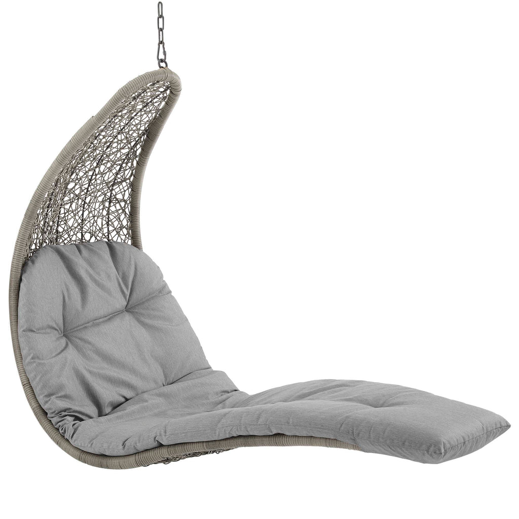 Landscape Hanging Chaise Lounge Outdoor Patio Swing Chair - Light Gray Gray (EEI-2952-LGR-GRY)