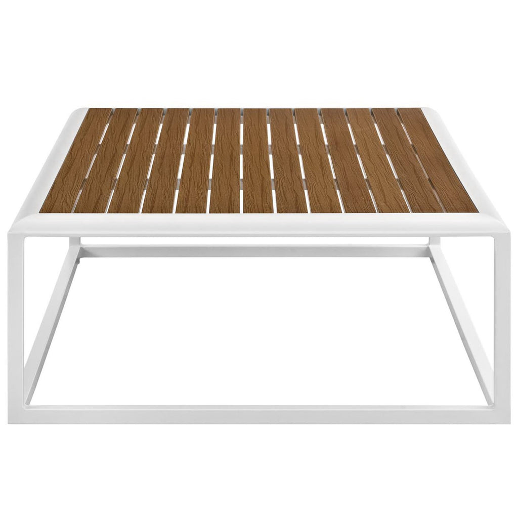 Stance Outdoor Patio Aluminum Coffee Table - White Natural