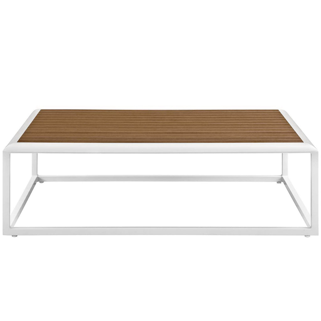 Stance Outdoor Patio Aluminum Coffee Table - White Natural
