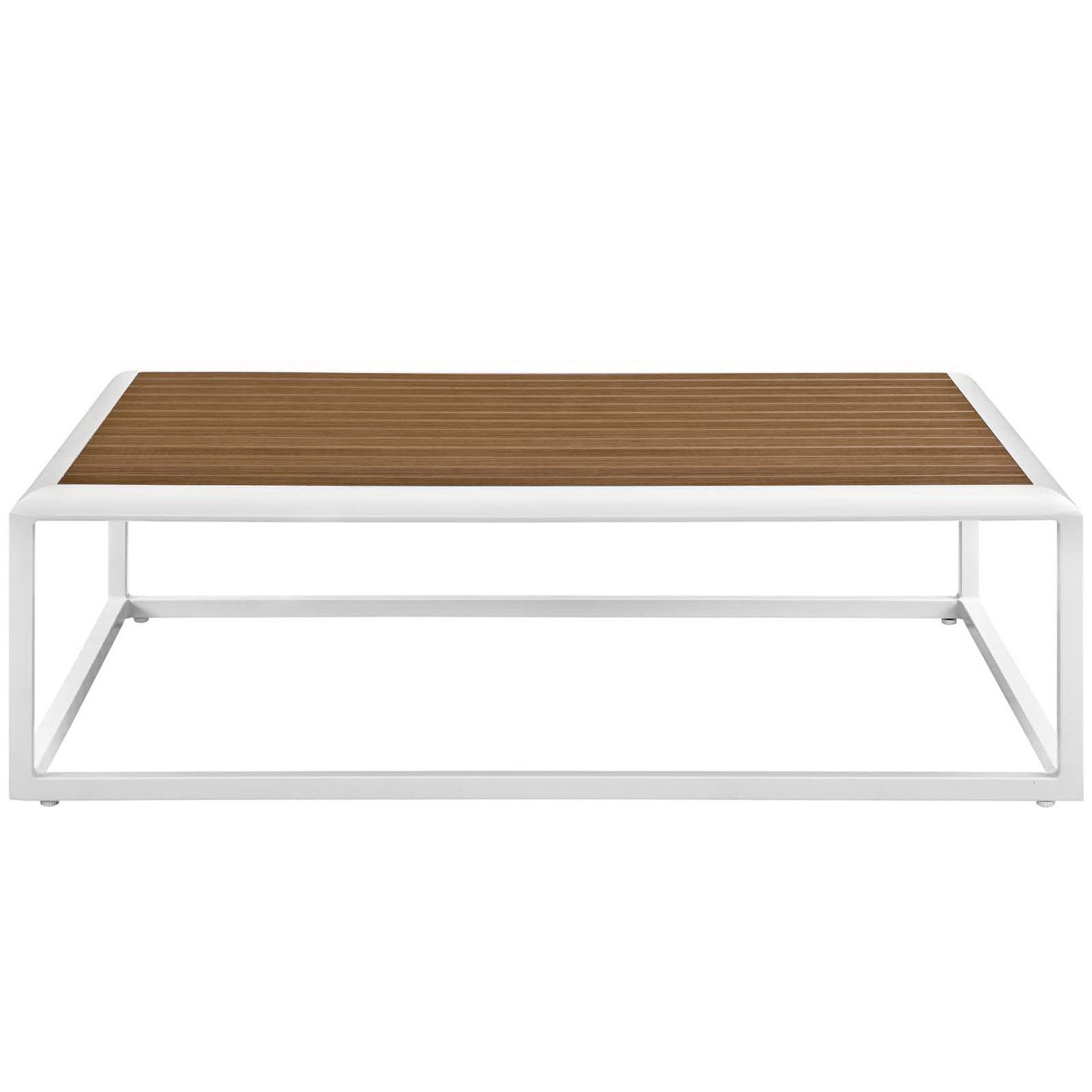 Stance Outdoor Patio Aluminum Coffee Table - White Natural