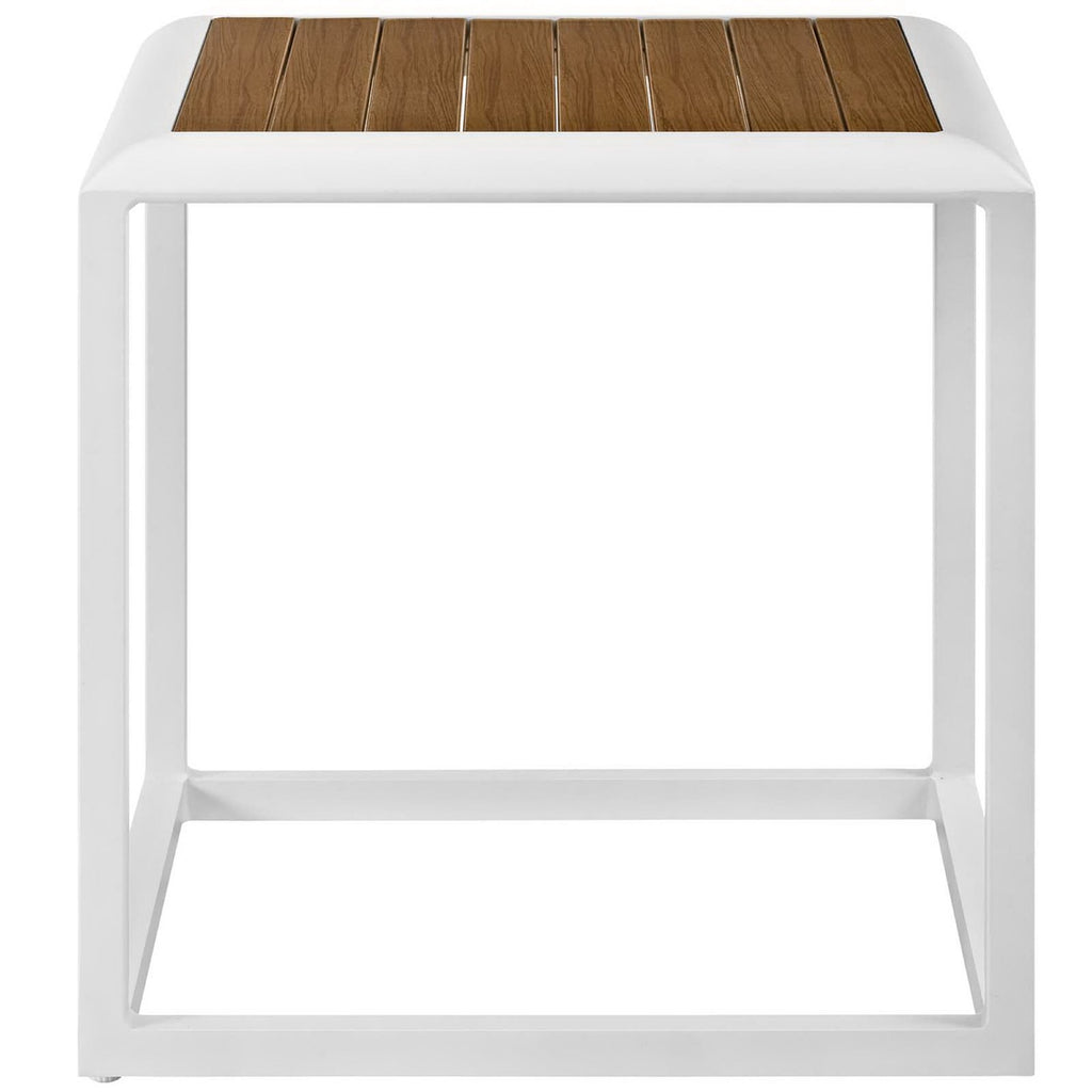 Stance Outdoor Patio Aluminum Side Table - White Natural