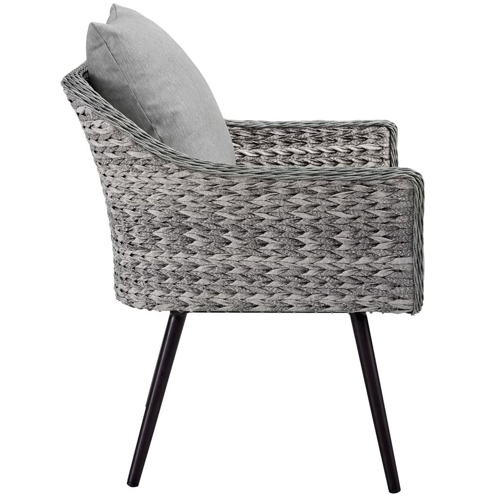 Endeavor Outdoor Patio Wicker Rattan Armchair - Gray Gray