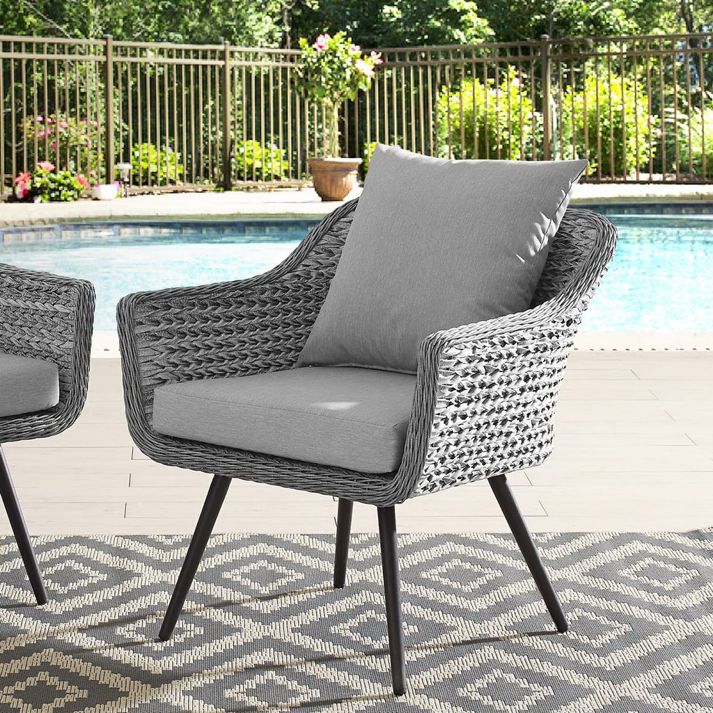 Endeavor Outdoor Patio Wicker Rattan Armchair - Gray Gray