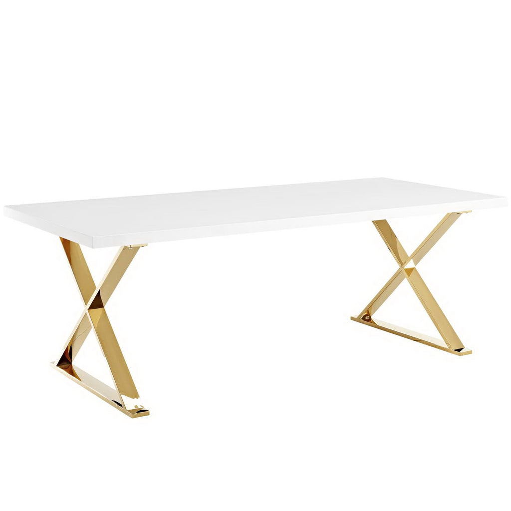 Sector Dining Table - White Gold