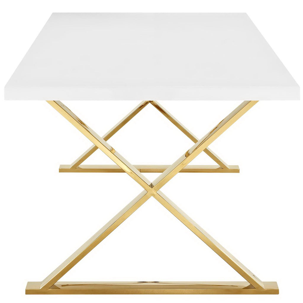 Sector Dining Table - White Gold