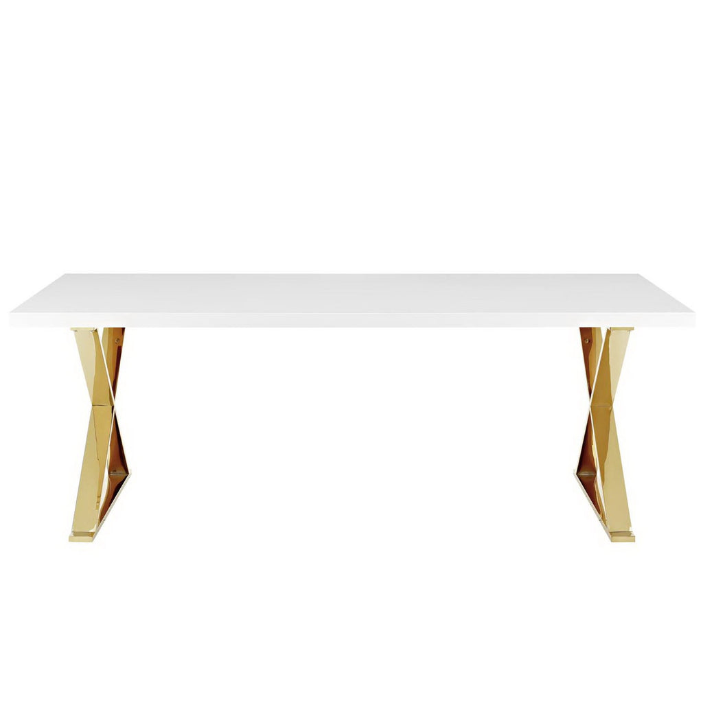 Sector Dining Table - White Gold