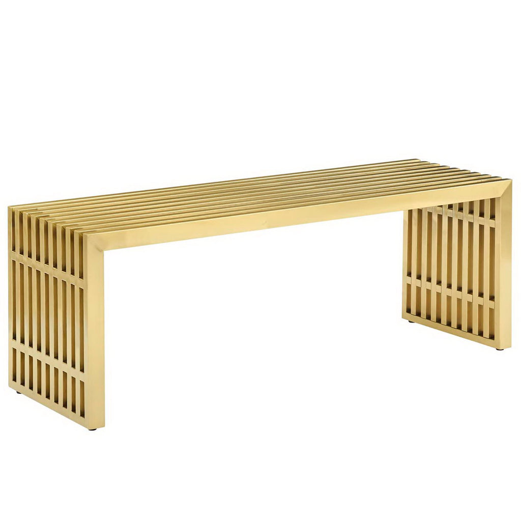 Gridiron Medium Stainless Steel Bench - Gold