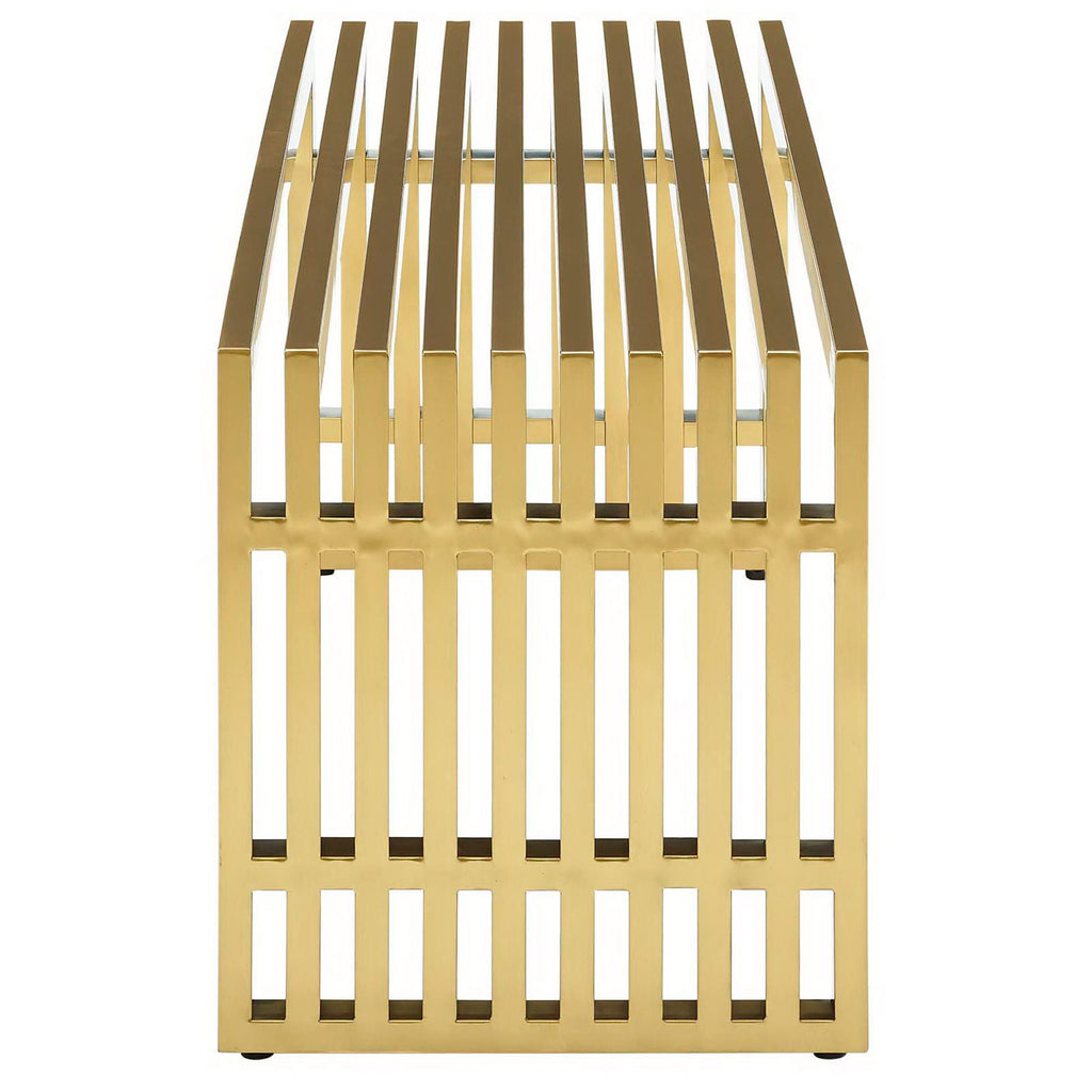 Gridiron Medium Stainless Steel Bench - Gold