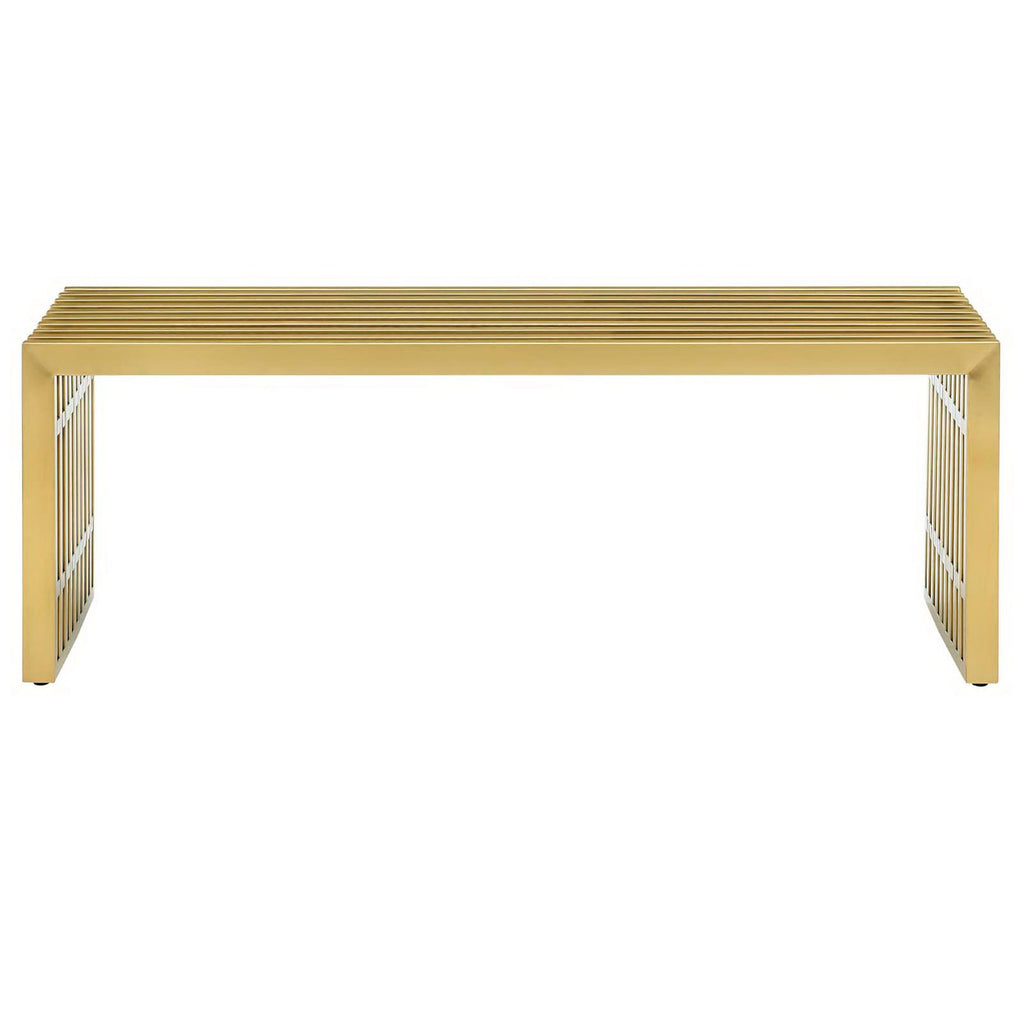 Gridiron Medium Stainless Steel Bench - Gold