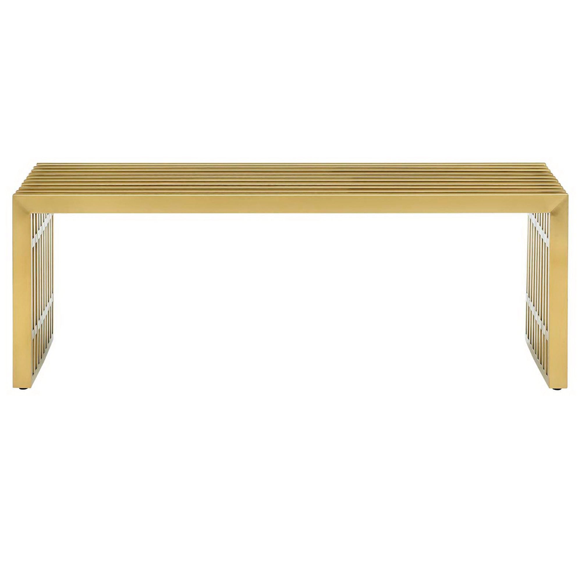 Gridiron Medium Stainless Steel Bench - Gold