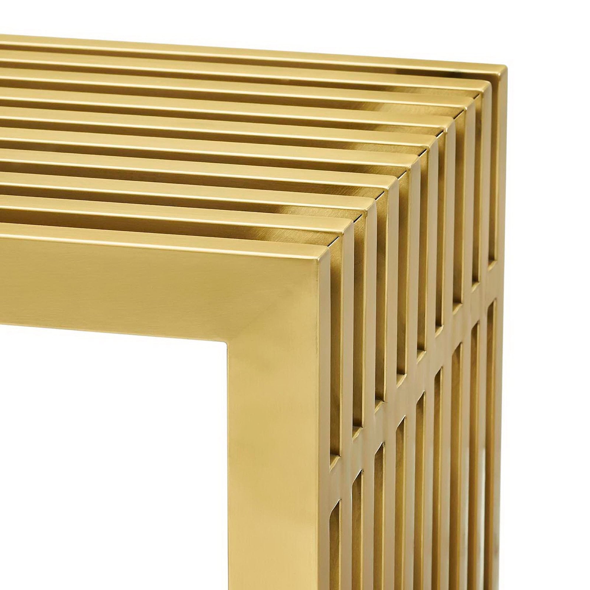 Gridiron Medium Stainless Steel Bench - Gold