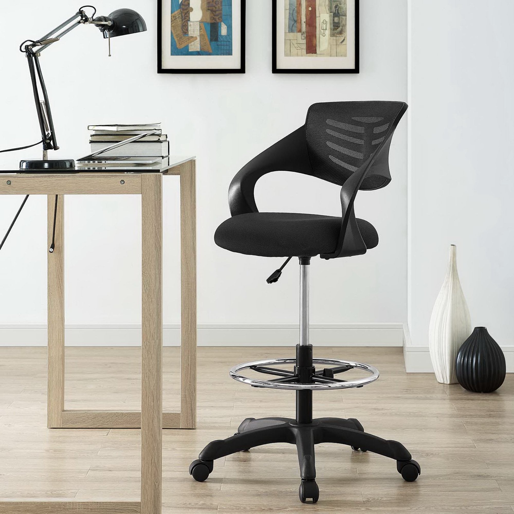 Thrive Mesh Drafting Chair - Black