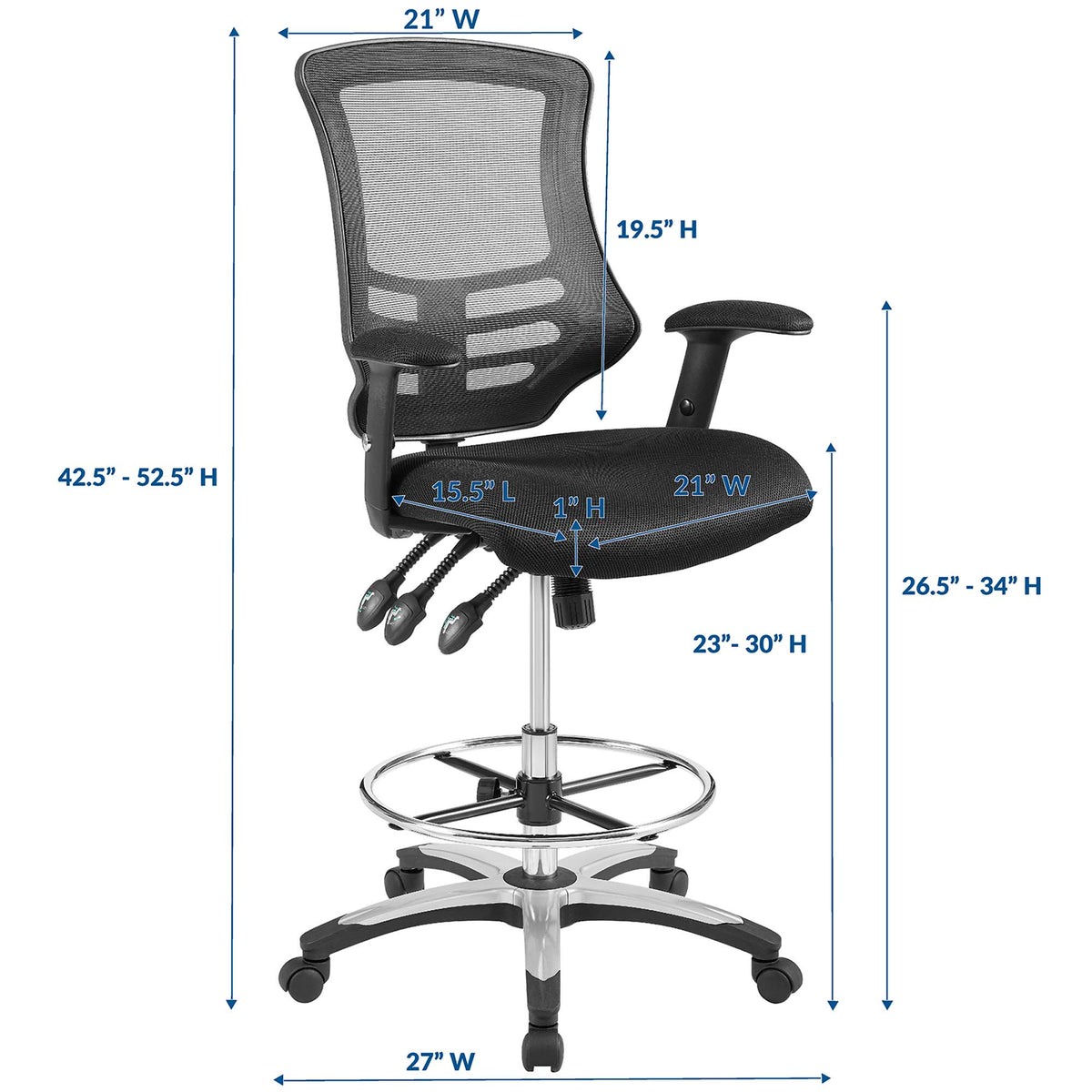 Calibrate Mesh Drafting Chair - Black