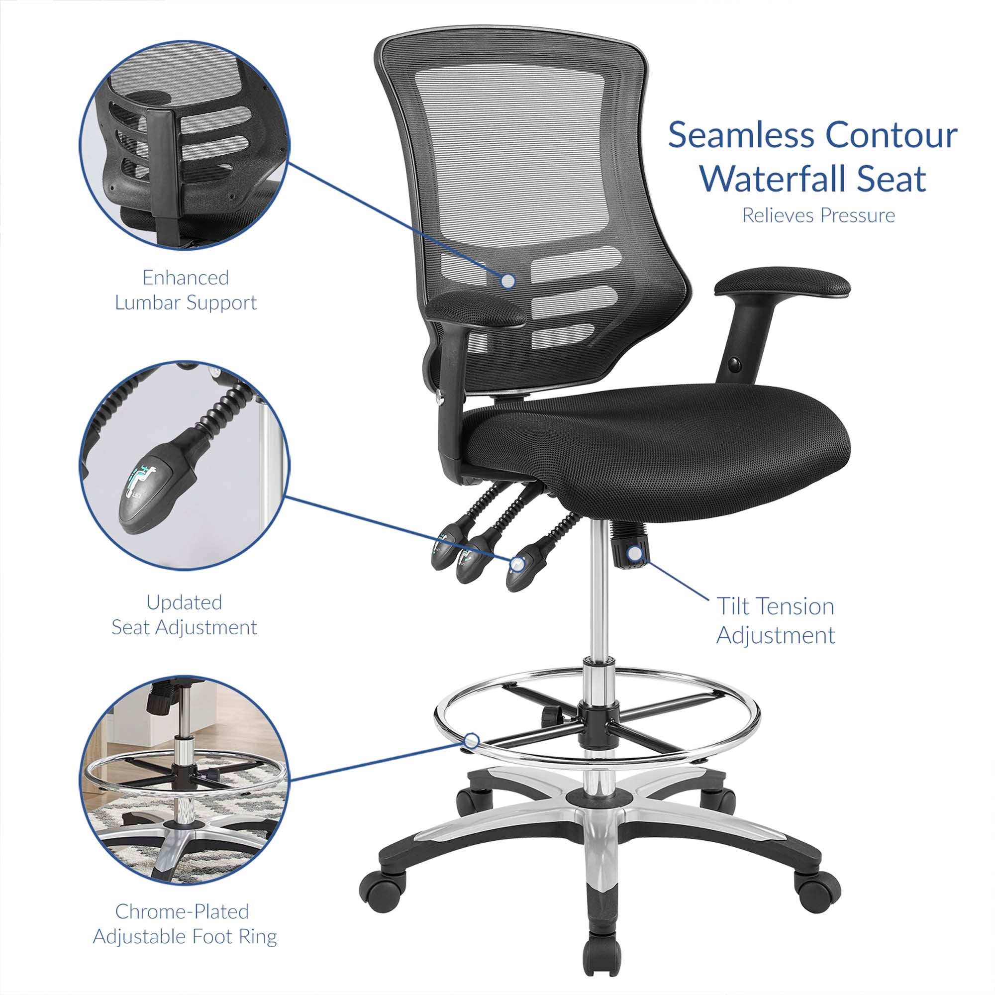 Calibrate Mesh Drafting Chair - Black