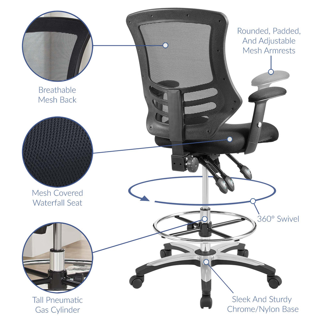 Calibrate Mesh Drafting Chair - Black