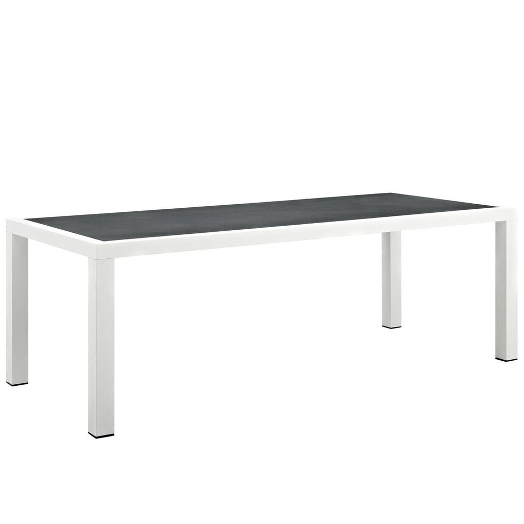 Stance 90.5" Outdoor Patio Aluminum Dining Table - White Gray