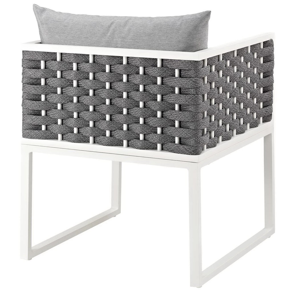 Stance Outdoor Patio Aluminum Dining Armchair - White Gray