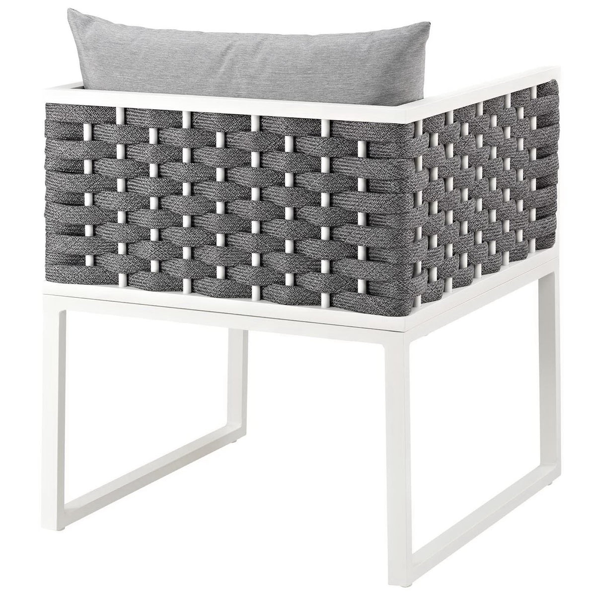 Stance Outdoor Patio Aluminum Dining Armchair - White Gray