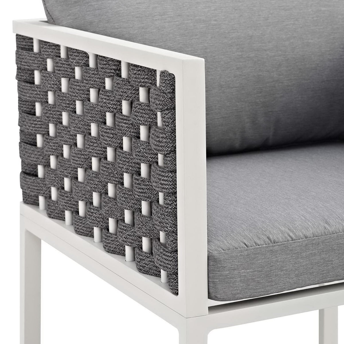 Stance Outdoor Patio Aluminum Dining Armchair - White Gray