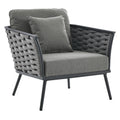 Stance Outdoor Patio Aluminum Armchair - Gray Charcoal