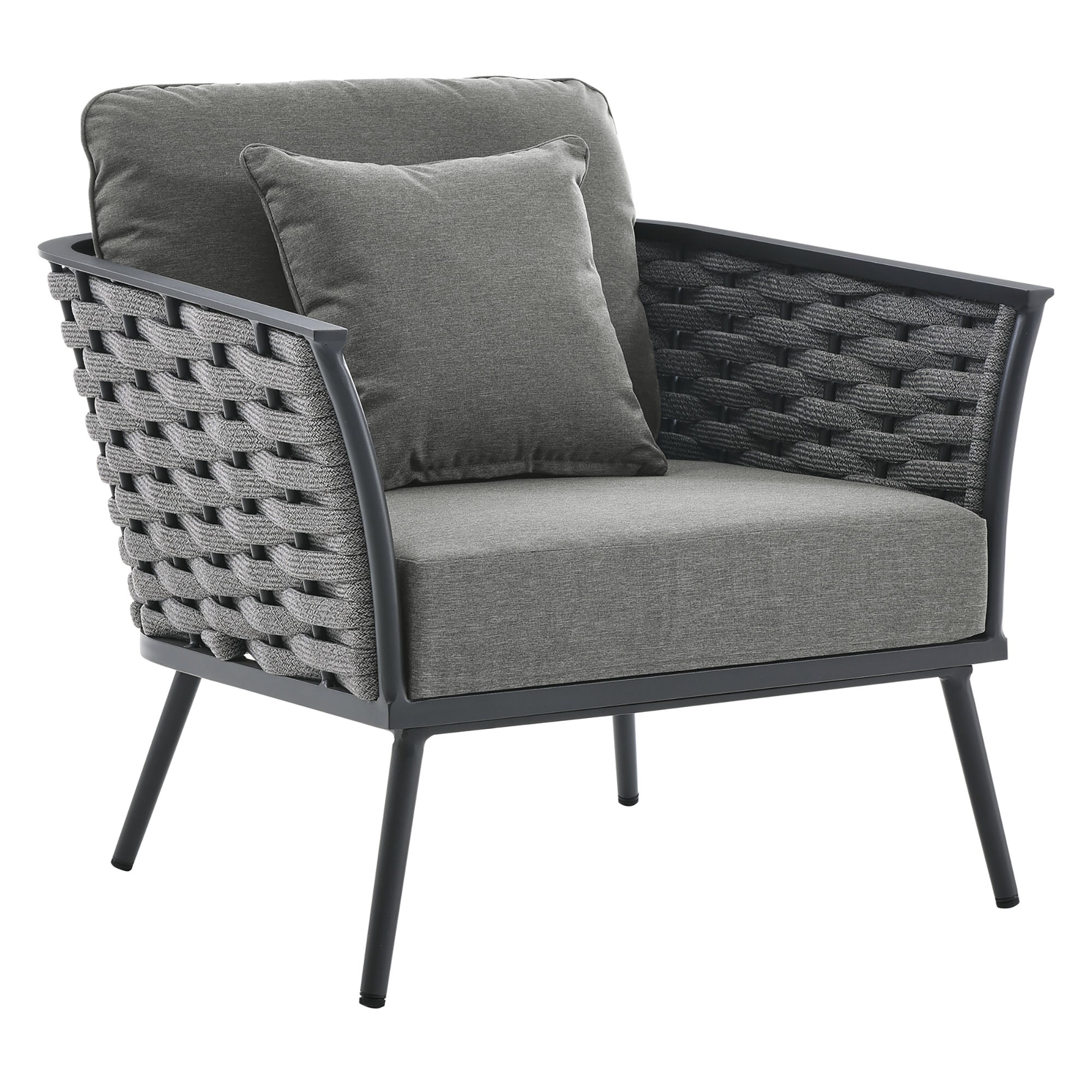 Stance Outdoor Patio Aluminum Armchair - Gray Charcoal