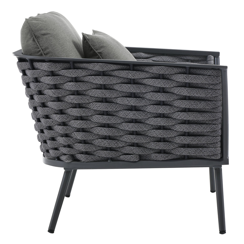 Stance Outdoor Patio Aluminum Armchair - Gray Charcoal