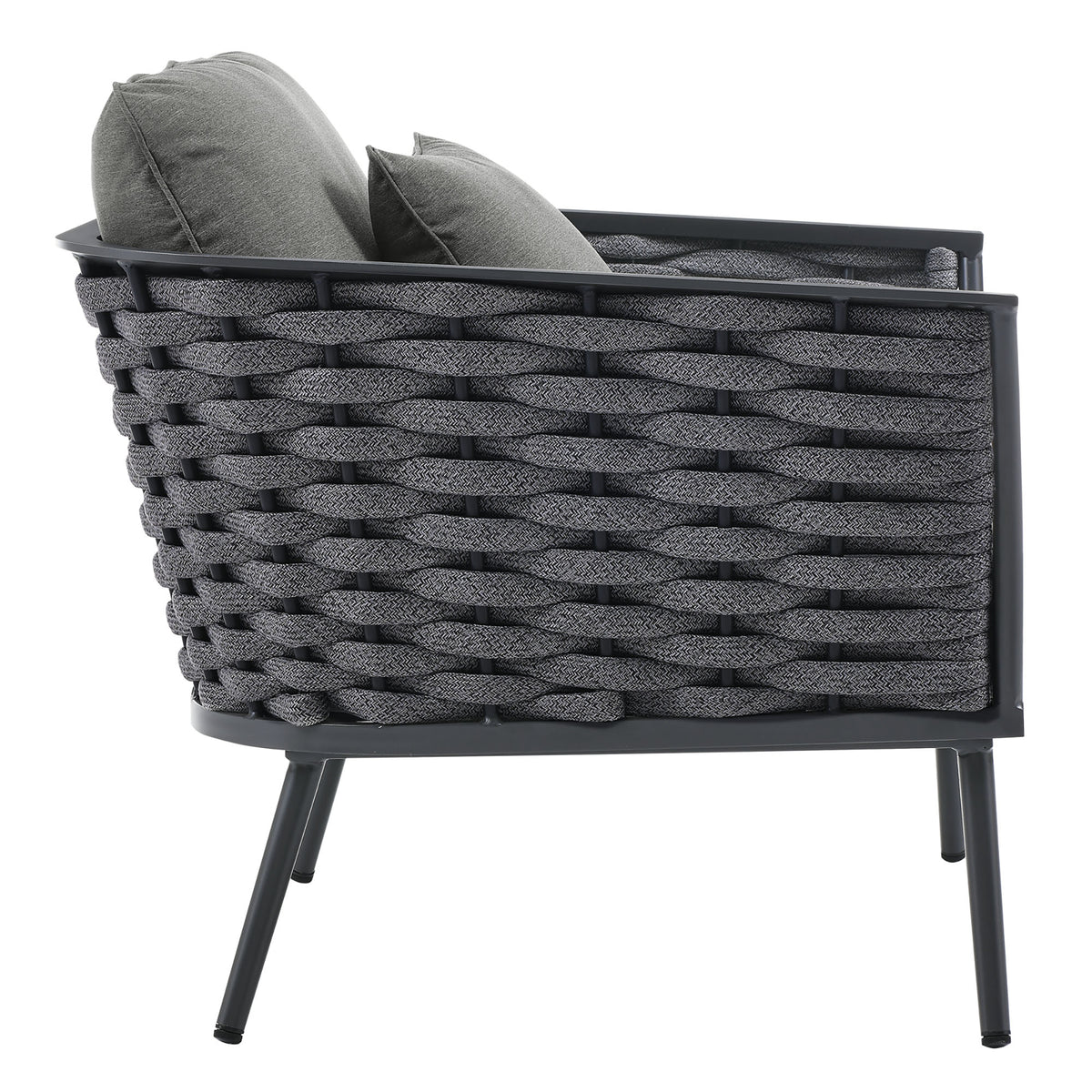 Stance Outdoor Patio Aluminum Armchair - Gray Charcoal
