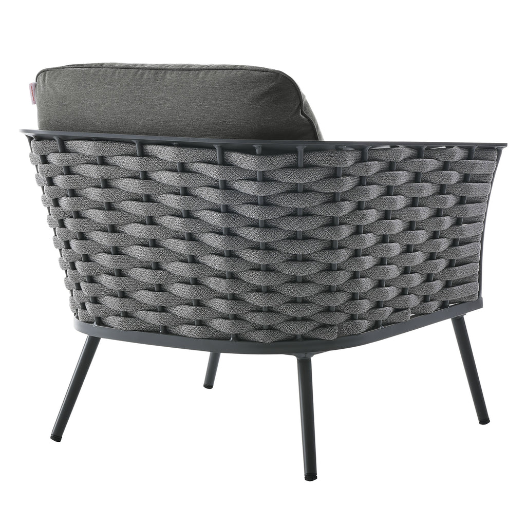 Stance Outdoor Patio Aluminum Armchair - Gray Charcoal
