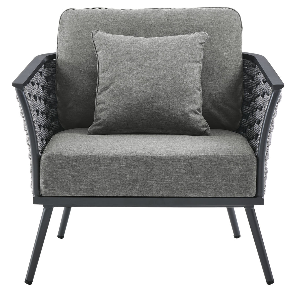 Stance Outdoor Patio Aluminum Armchair - Gray Charcoal