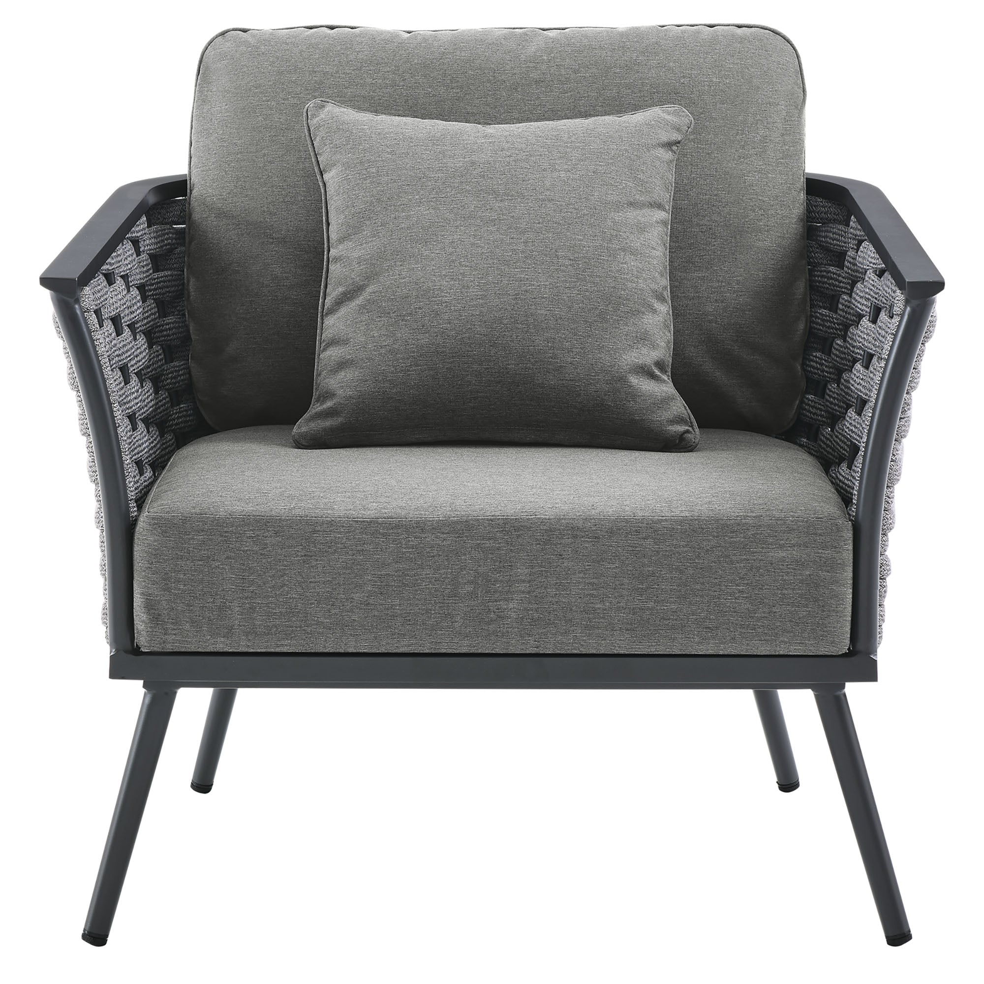 Stance Outdoor Patio Aluminum Armchair - Gray Charcoal