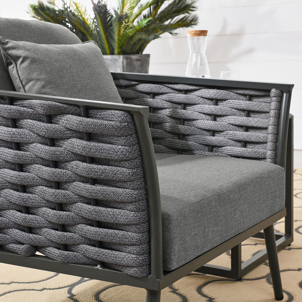 Stance Outdoor Patio Aluminum Armchair - Gray Charcoal