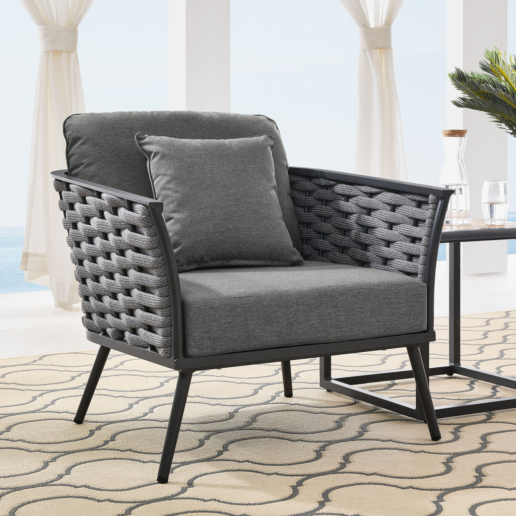 Stance Outdoor Patio Aluminum Armchair - Gray Charcoal