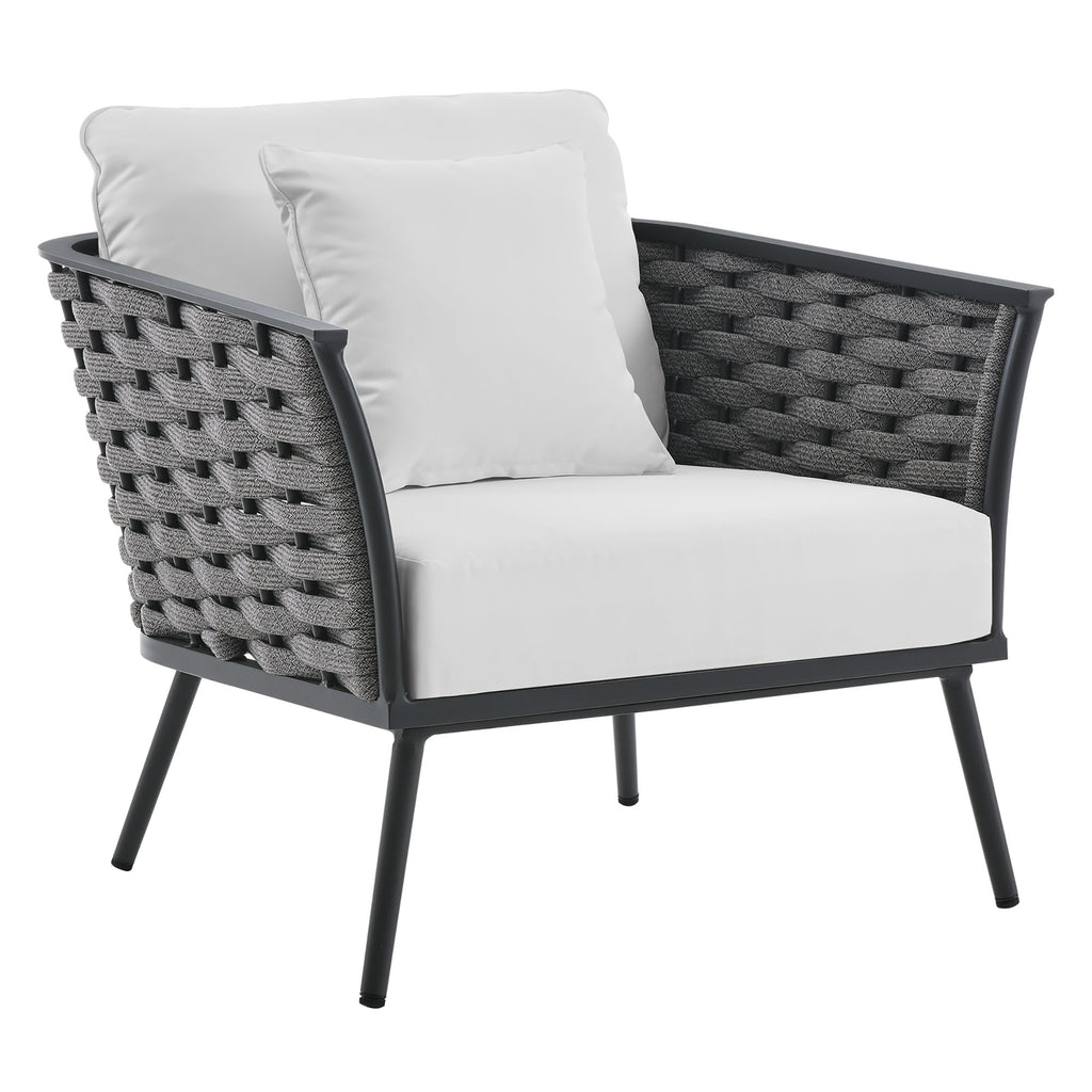 Stance Outdoor Patio Aluminum Armchair - Gray White