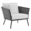 Stance Outdoor Patio Aluminum Armchair - Gray White