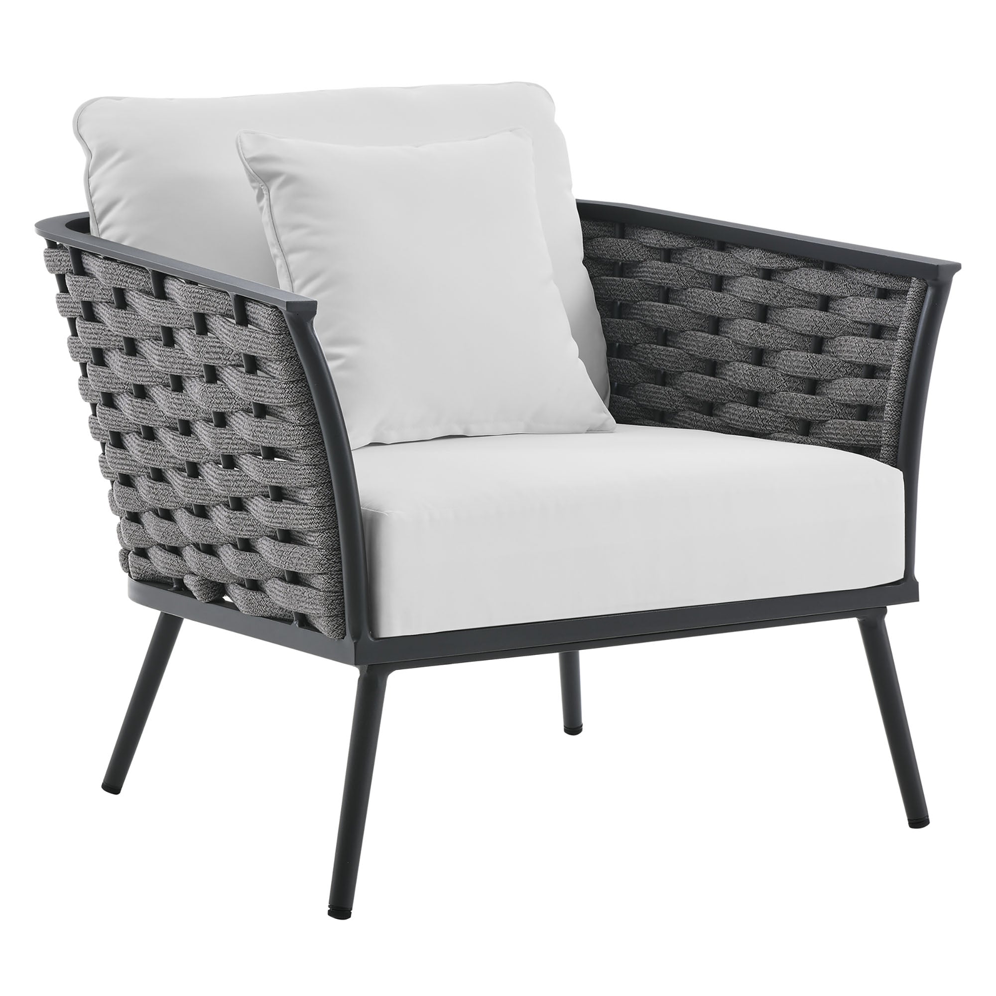 Stance Outdoor Patio Aluminum Armchair - Gray White
