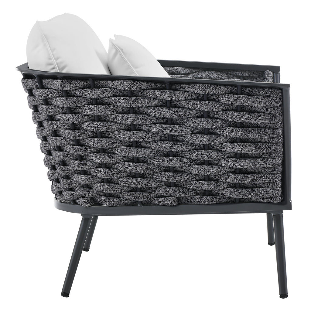 Stance Outdoor Patio Aluminum Armchair - Gray White