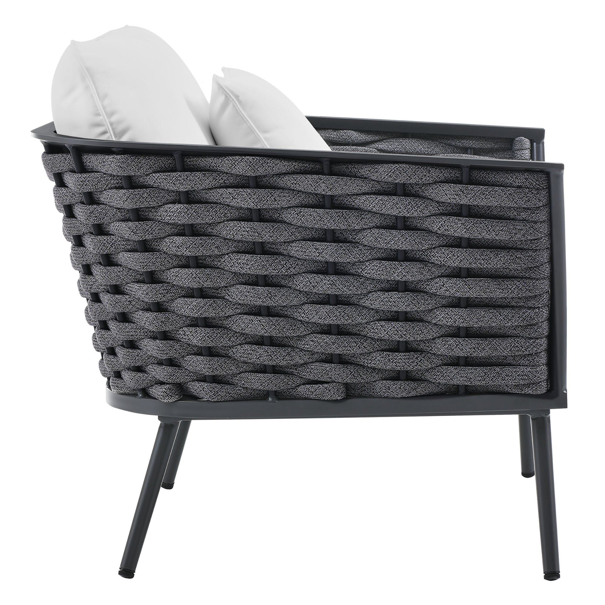 Stance Outdoor Patio Aluminum Armchair - Gray White