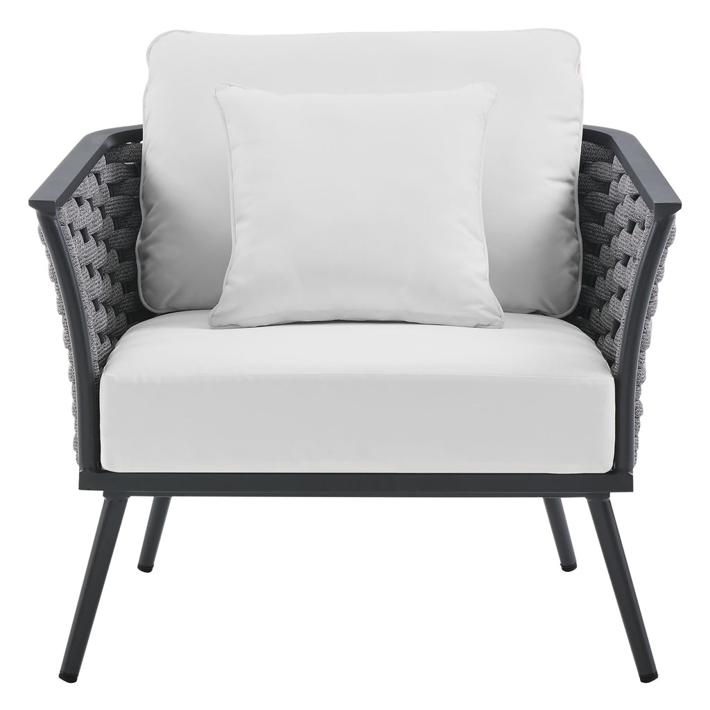 Stance Outdoor Patio Aluminum Armchair - Gray White