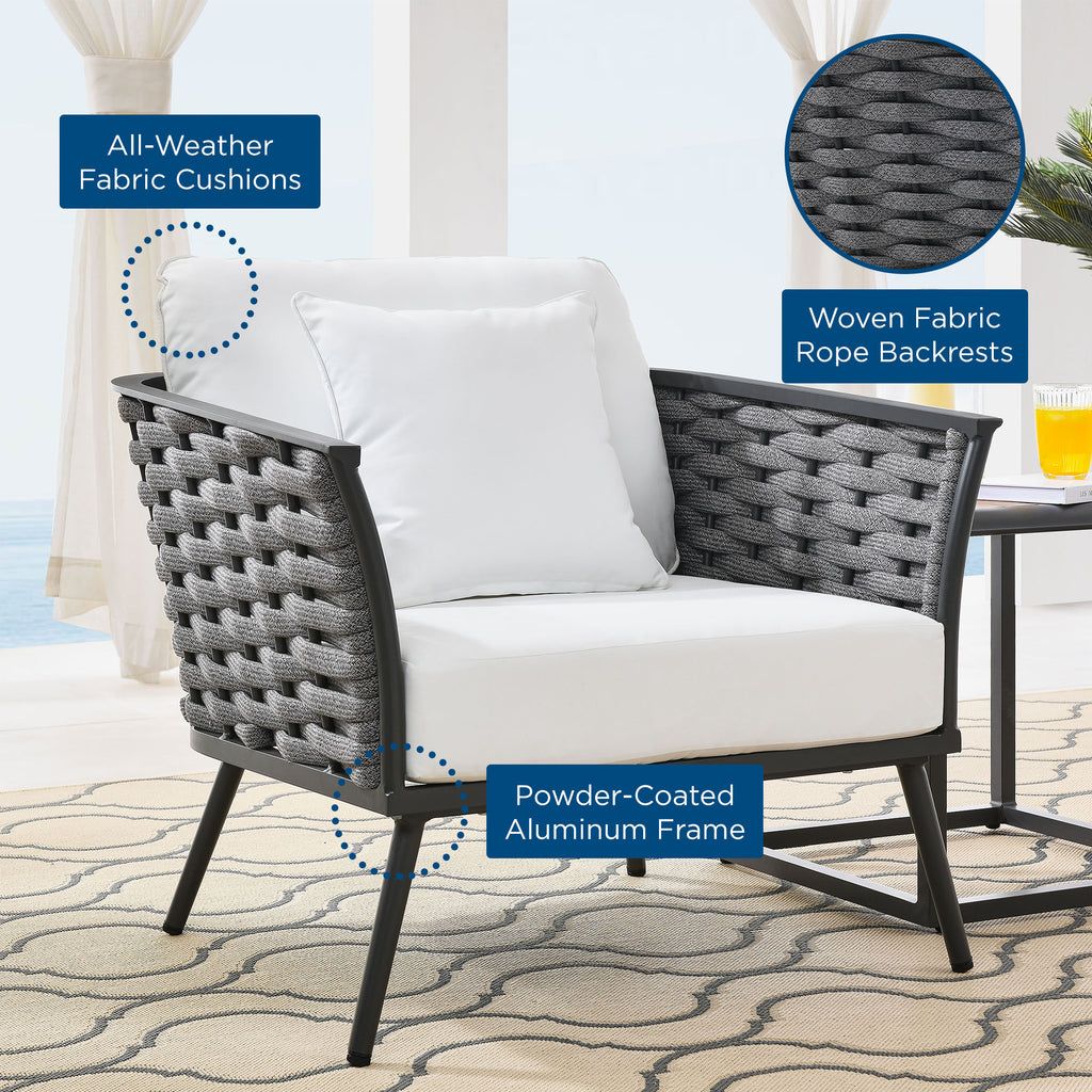 Stance Outdoor Patio Aluminum Armchair - Gray White