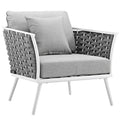 Stance Outdoor Patio Aluminum Armchair - White Gray