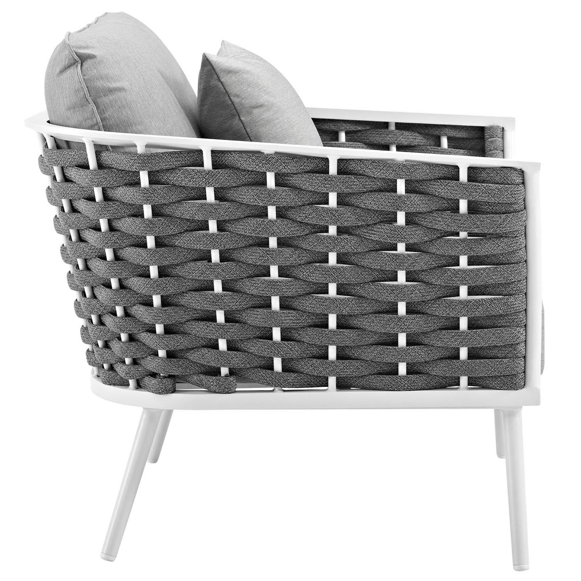 Stance Outdoor Patio Aluminum Armchair - White Gray