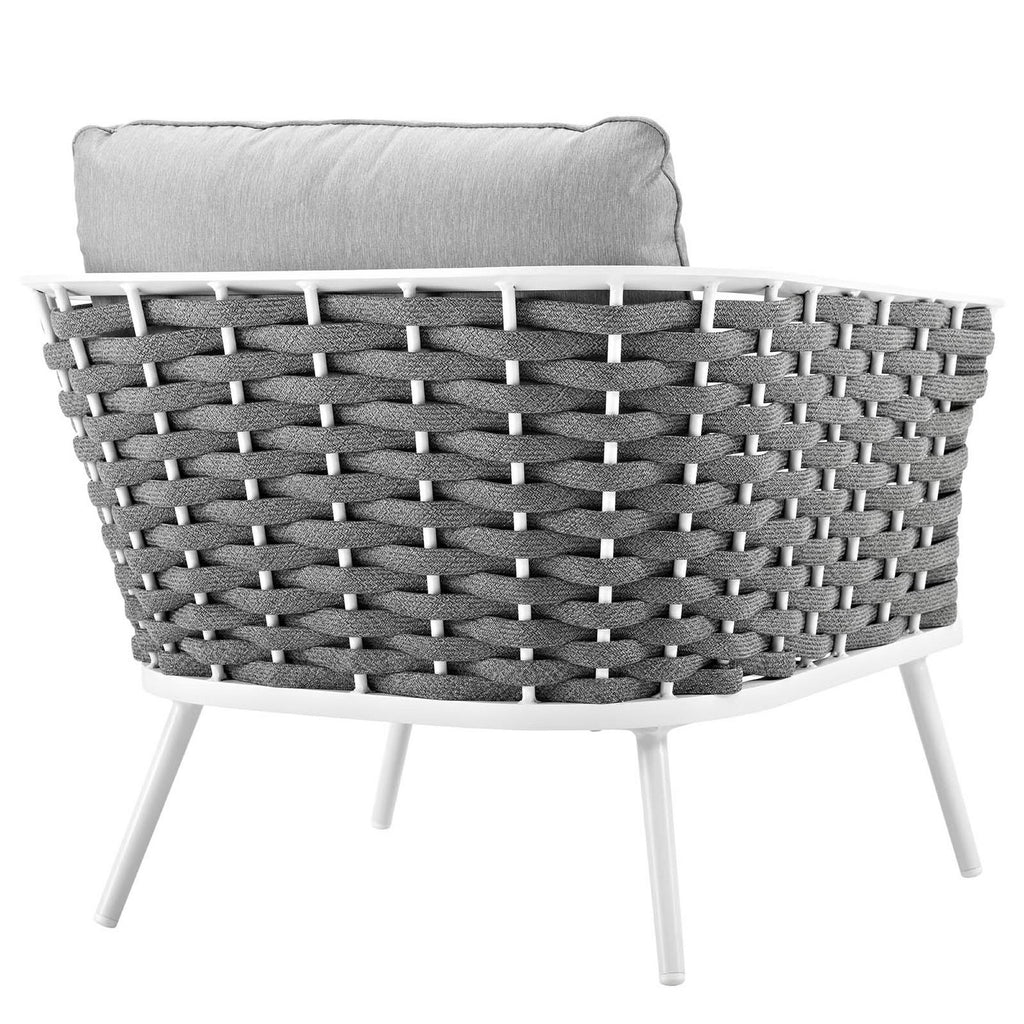 Stance Outdoor Patio Aluminum Armchair - White Gray