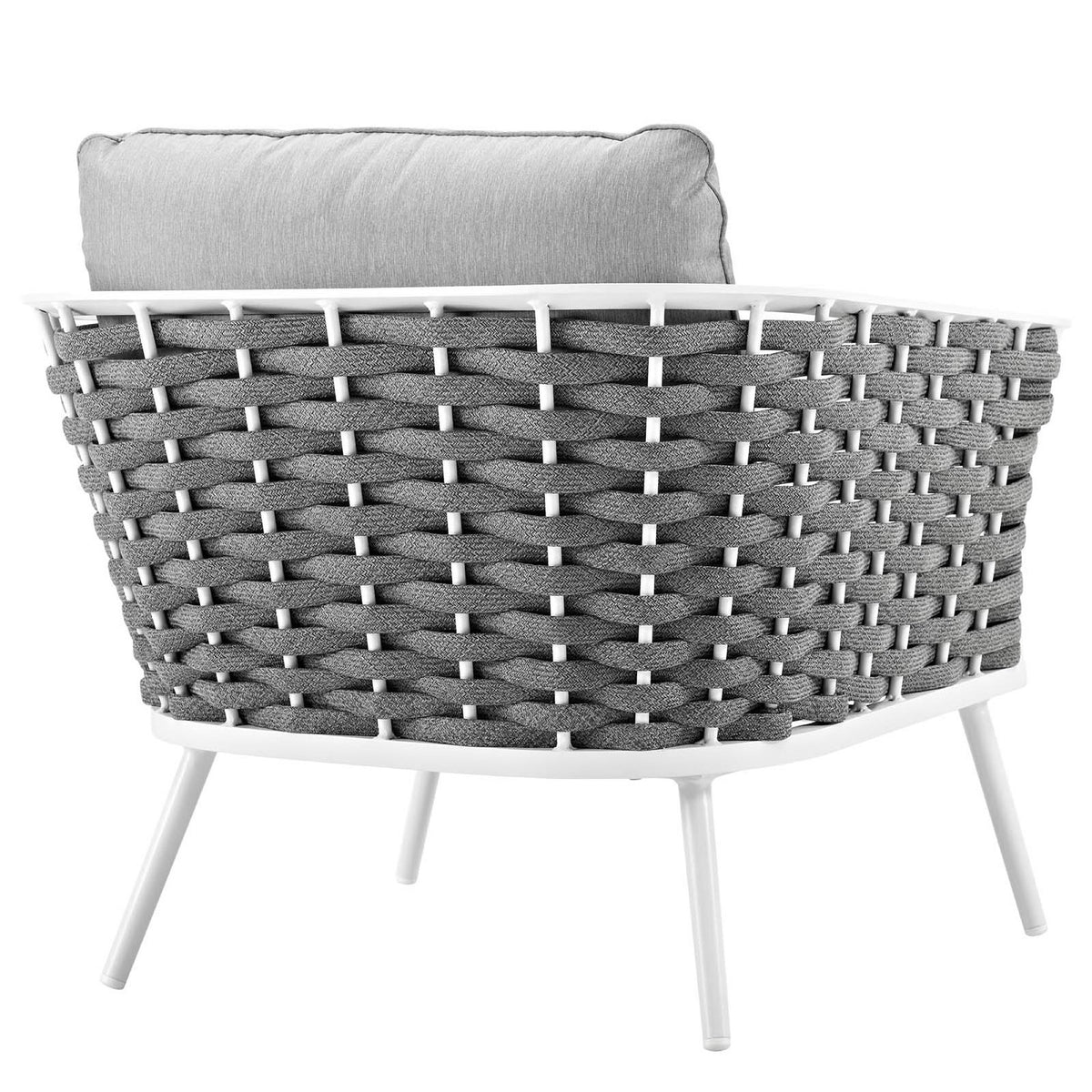 Stance Outdoor Patio Aluminum Armchair - White Gray