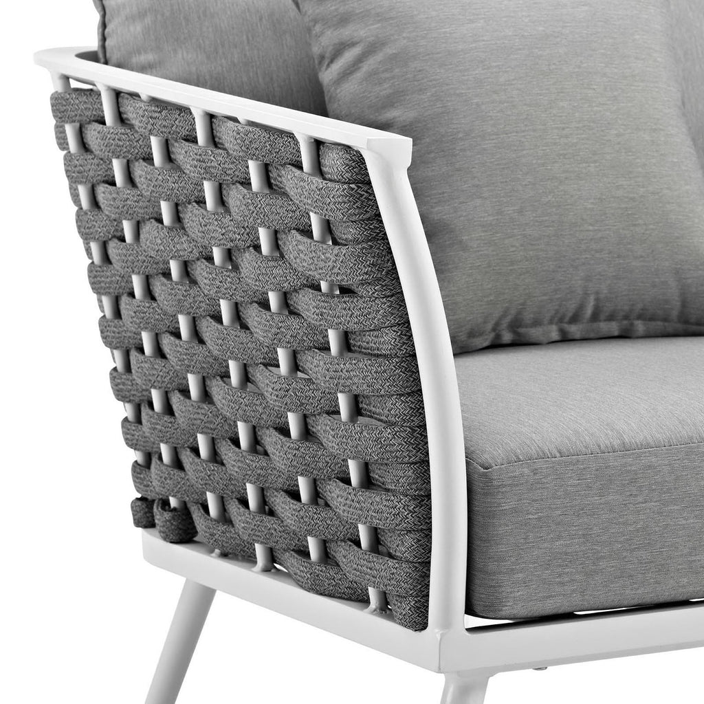 Stance Outdoor Patio Aluminum Armchair - White Gray