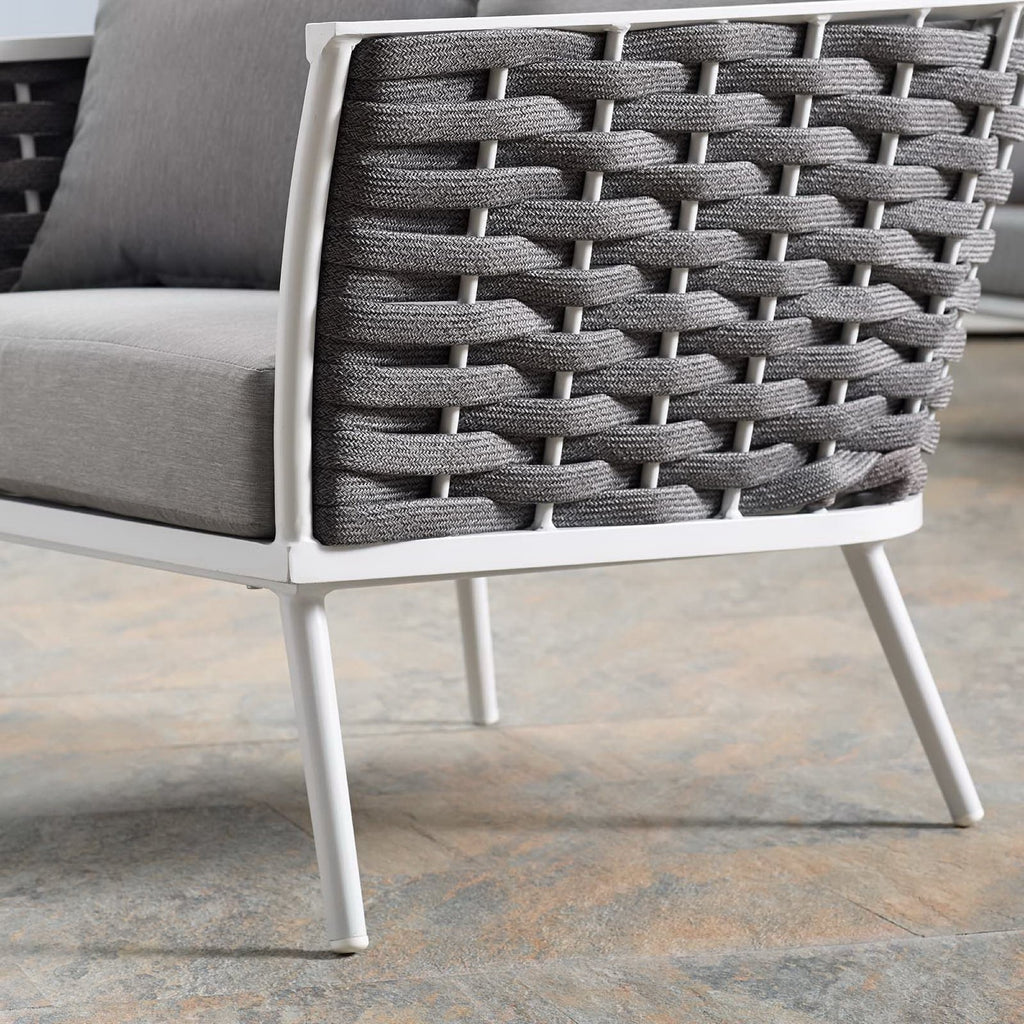 Stance Outdoor Patio Aluminum Armchair - White Gray