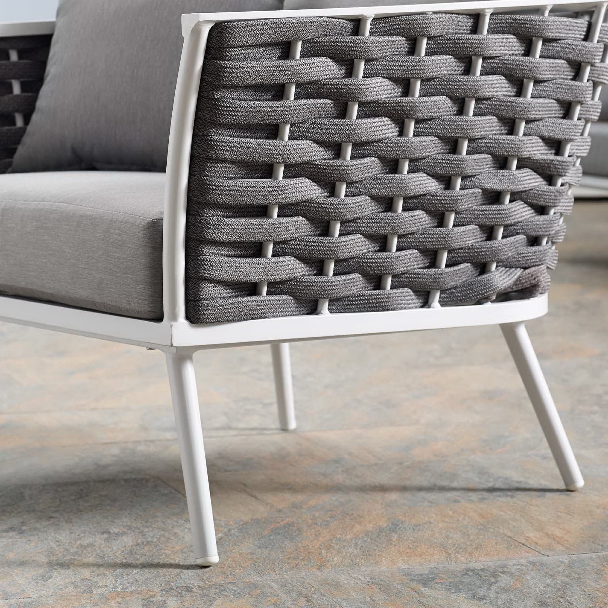 Stance Outdoor Patio Aluminum Armchair - White Gray