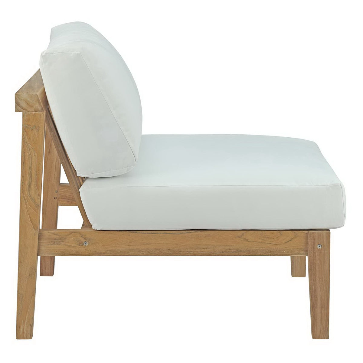Bayport 4 Piece Outdoor Patio Teak Set - Natural White (2 Armless Chairs, Coffee Table, Loveseat)