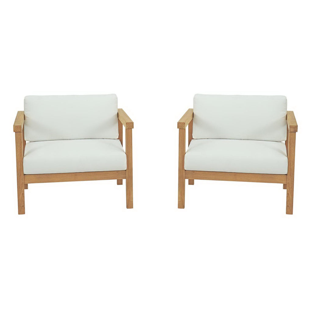 Bayport 2 Piece Outdoor Patio Teak Set - Natural White